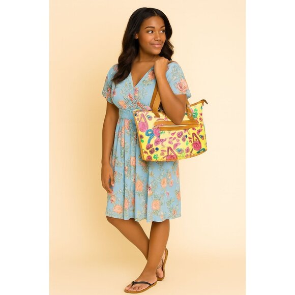 Lily Bloom Bag Summer Beach Flip Flops Balls Tote Shoulder Handbag Purse Women's - Picture 15 of 15